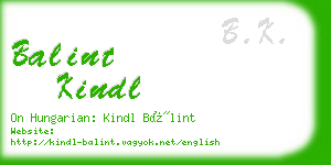 balint kindl business card